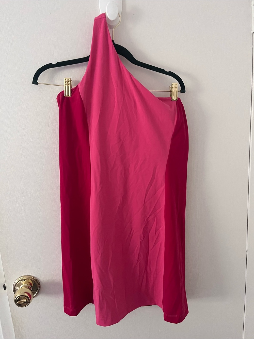 Outdoor Voices One Shoulder Dress Pink Colorblock Azalea Ruby Athleisure XL - Picture 3 of 9